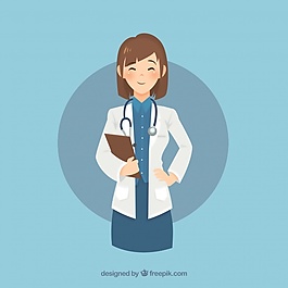 微笑的女醫(yī)生剪貼板和聽診器