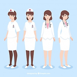 古典和現(xiàn)代的女醫(yī)生與平面設(shè)計