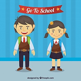 穿校服上學(xué)的孩子