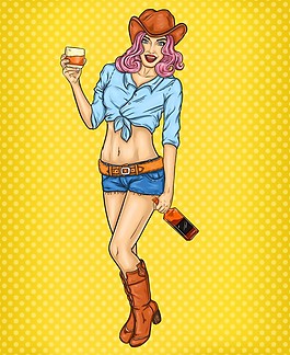 波普藝術(shù)：一個競技女孩的插畫