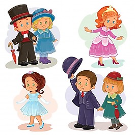 用歷史服裝為幼兒準備剪貼畫插圖