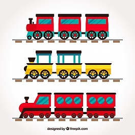 色彩豐富的平面設(shè)計火車