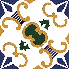 黃藍(lán)色花紋經(jīng)典填充背景素材