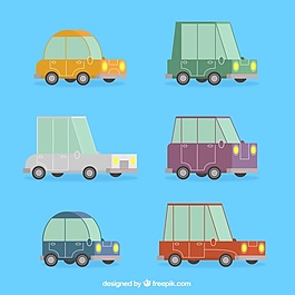 平面设计中的卡通复古车