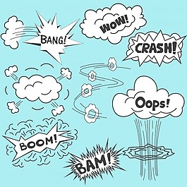 漫画设计元素矢量卡通插画