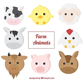 平板設計中的農場動物