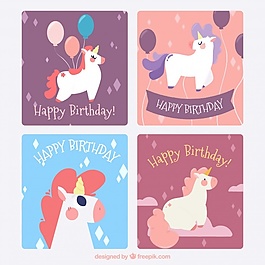 四歲的生日卡和滑稽的獨(dú)角獸