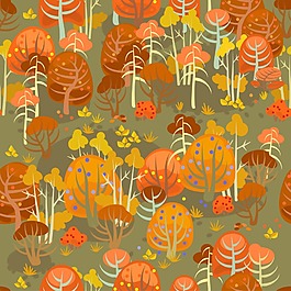 秋天里紅色的樹林背景