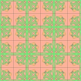 綠色對(duì)稱圖騰復(fù)古精美背景素材