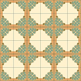 無縫拼接復古卡通背景素材