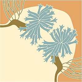 精美花卉復(fù)古卡通背景素材
