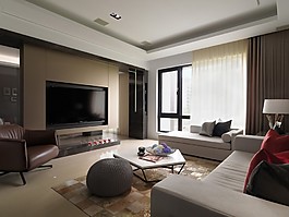 北歐簡(jiǎn)約時(shí)尚風(fēng)格客廳電視背景墻效果圖