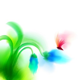 绿色花朵矢量素材