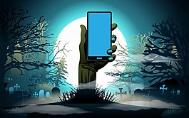 萬圣節(jié)手機矢量素材