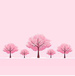 粉红色的樱桃树矢量背景