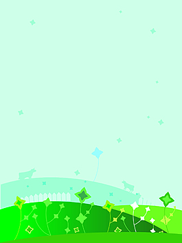 矢量卡通手绘四叶草风景背景