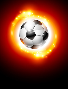 矢量質感炫光足球背景素材