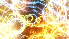 金黃電流火花閃電視頻素材