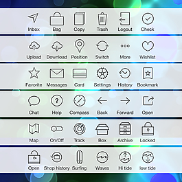 iOS網(wǎng)頁UI線條矢量圖標設(shè)計