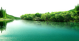 湖光山色png元素素材