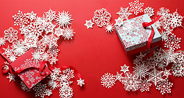 白色雪花冬季banner背景素材