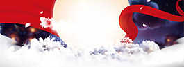 簡(jiǎn)約紅色線條banner背景素材