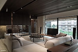 新中式別墅輕奢風(fēng)格客廳裝修效果圖