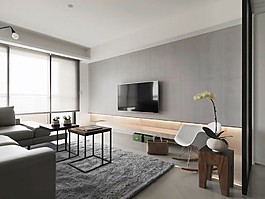 現(xiàn)代簡約風格客廳電視背景墻效果圖