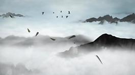 中國風(fēng)淡雅水墨遠(yuǎn)山視頻素材