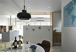 現(xiàn)代白色餐廳效果圖