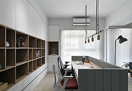 現(xiàn)代餐廳辦公效果圖