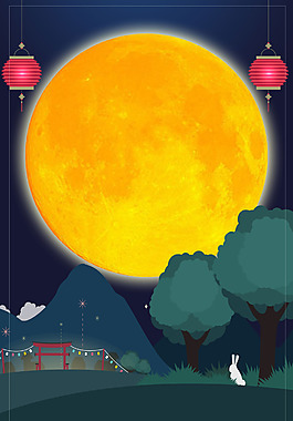 喜慶中秋圓月背景