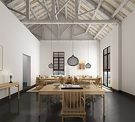 中式室內(nèi)餐廳裝修設(shè)計(jì)圖