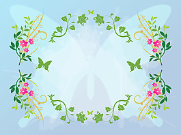 韩式梦幻婚礼邀请函画册矢量背景