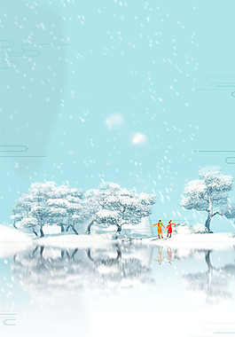 浪漫冬季雪花背景