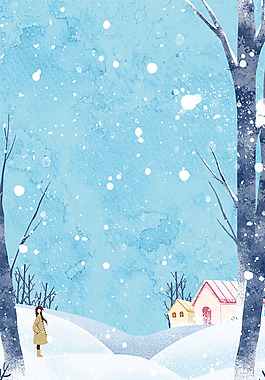 浪漫冬季雪花背景