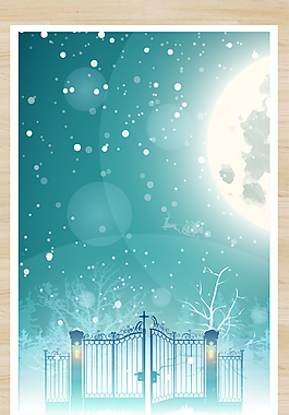 夢幻矢量月夜背景素材