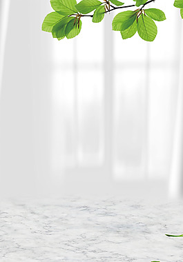 小清新綠葉邊框背景