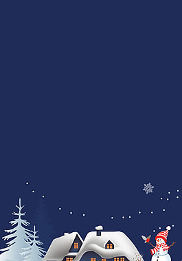 浪漫冬季雪人背景