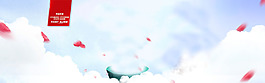 紅色花瓣banner背景素材
