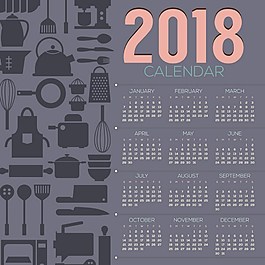 2018日歷矢量素材