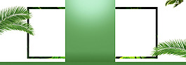 清新綠色植物banner背景素材