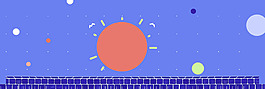 簡約紅色太陽banner背景素材