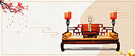 紅色梅花banner背景素材