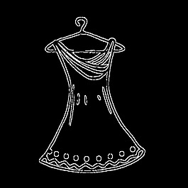 黑白手繪衣服愛情矢量素材
