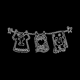 手繪黑白衣服愛情矢量素材