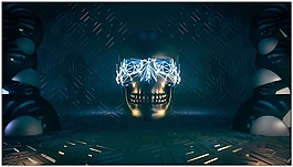 3d骷髏激光視頻素材