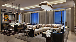 現(xiàn)代時尚客廳方形塊狀吊燈室內(nèi)裝修效果圖