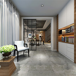 現(xiàn)代時尚綠色花束裝飾室內(nèi)裝修效果圖