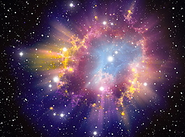 多彩發(fā)光行星唯美星空背景